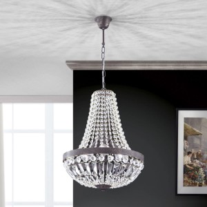Orion Leuchten Kronleuchter ⌀ 40cm 3 x E27 Kristall Antik
