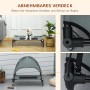 PawHut Hundebett mit Baldachin, atmungsaktiv, für Outdoor. Erhöhte Liegefläche mit Sonnenschutz.