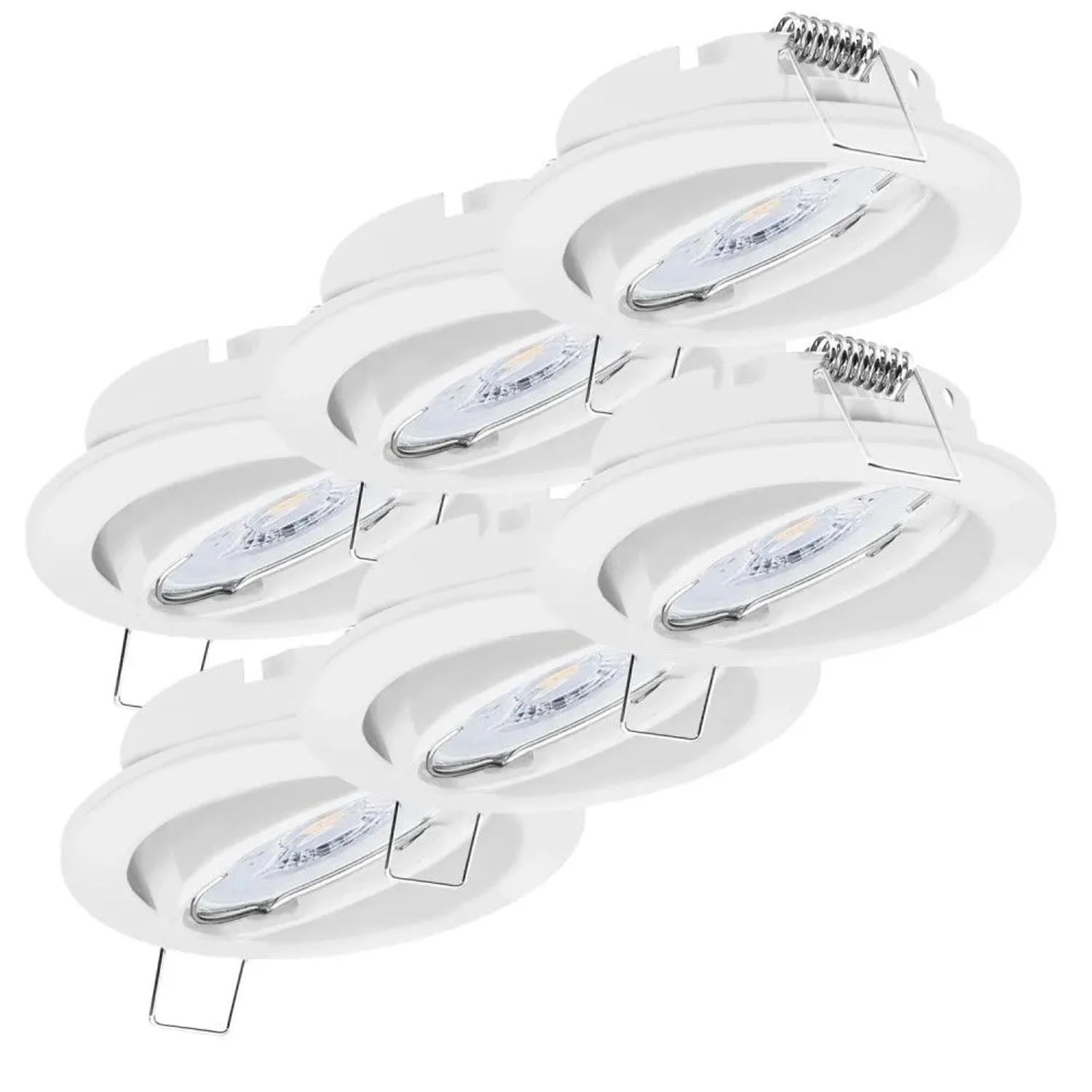 Oktaplex Dijon 6er Set LED-Spots Einbaustrahler Dimmbar Schwenkbar Lochmaß Ø 68mm Weiß 4,9W 4000K Neutralweiß 230V