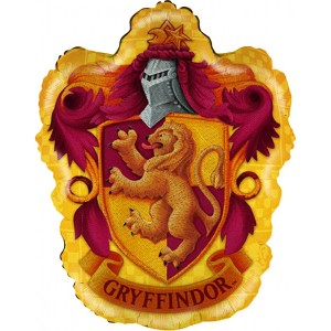 Party Factory Folienballon Harry Potter Gryffindor Wappen, goldgelb und bordeauxrot.