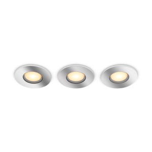 Philips Hue Adore LED-Einbauspots, 3er-Pack, Silber, White Ambiance für stimmungsvolles Licht.