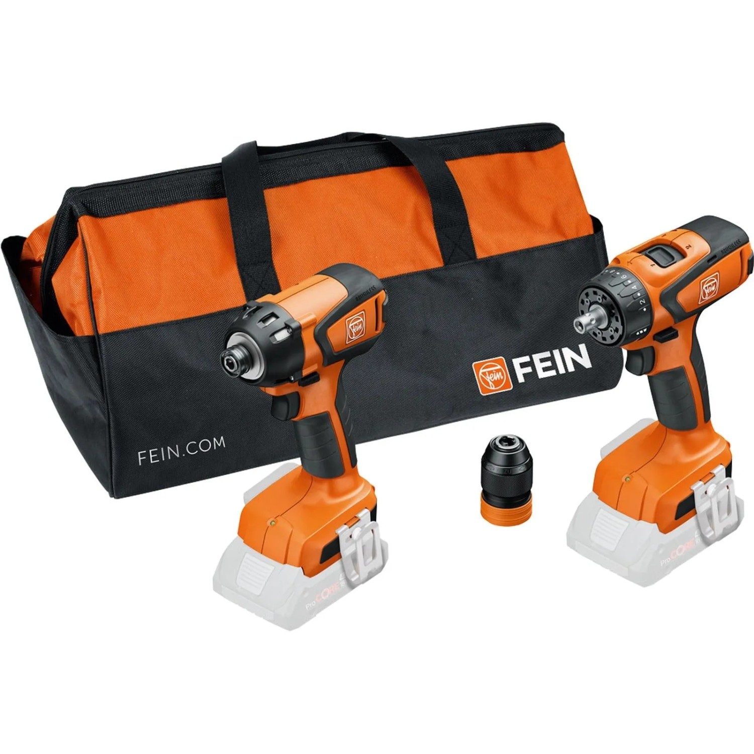 FEIN Vorteils Combo Akku Akku Schlagschrauber ASCD 18 200 W4 & Akku Bohrschrauber ASCM 18 QSW Solo In Tasche 99100000835