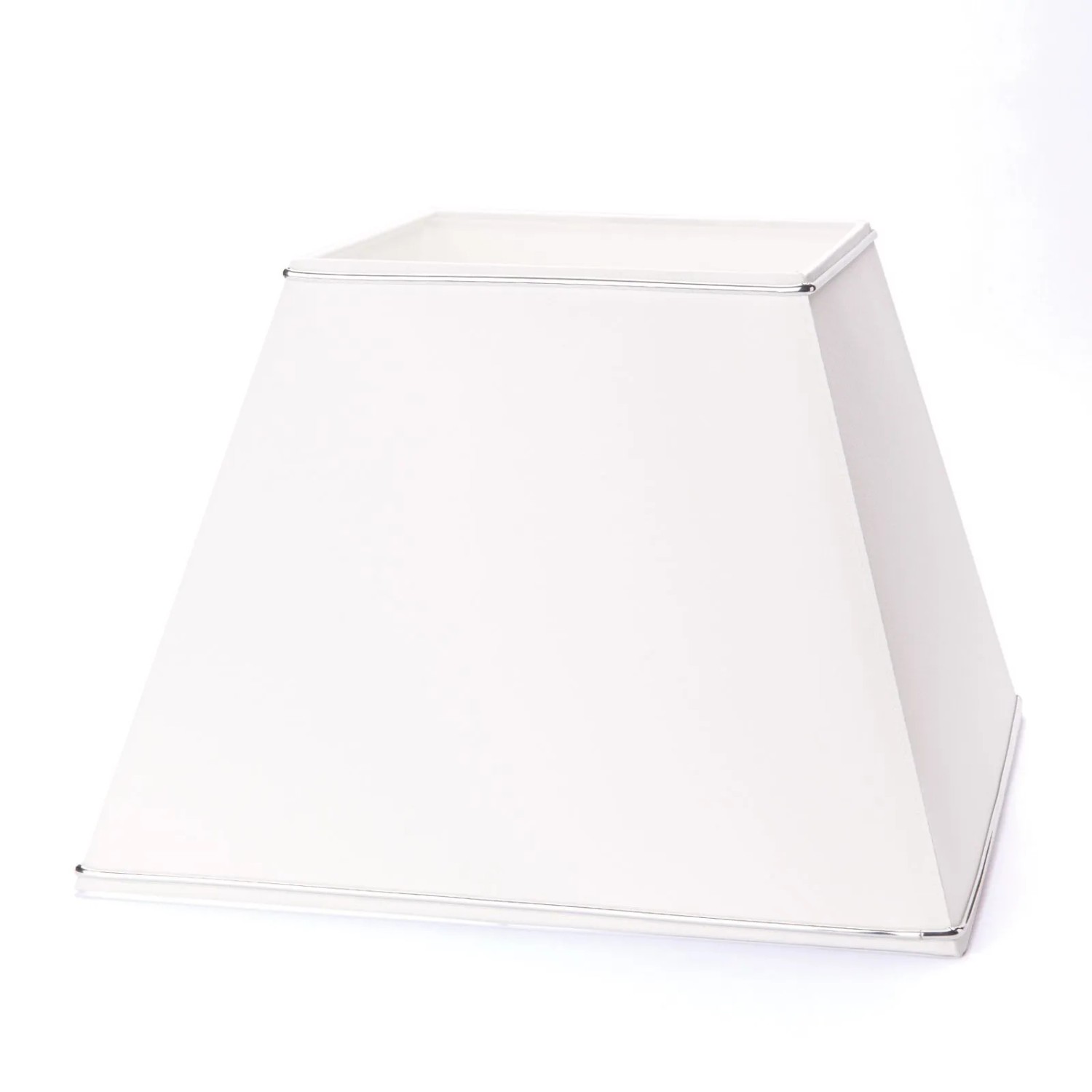 Orion Lightstyle Lampenschirm Weiß Eckig mit Silberkante 30 x 30 cm Ersatzschirm