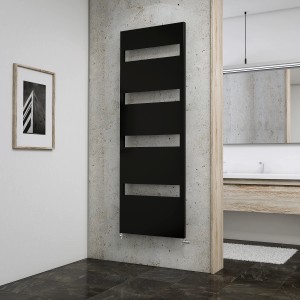 Schulte Design-Heizkörper Turin, 170,3x60,5 cm, Anthrazit. Handtuchwärmer mit Aussparungen im modernen Bad.