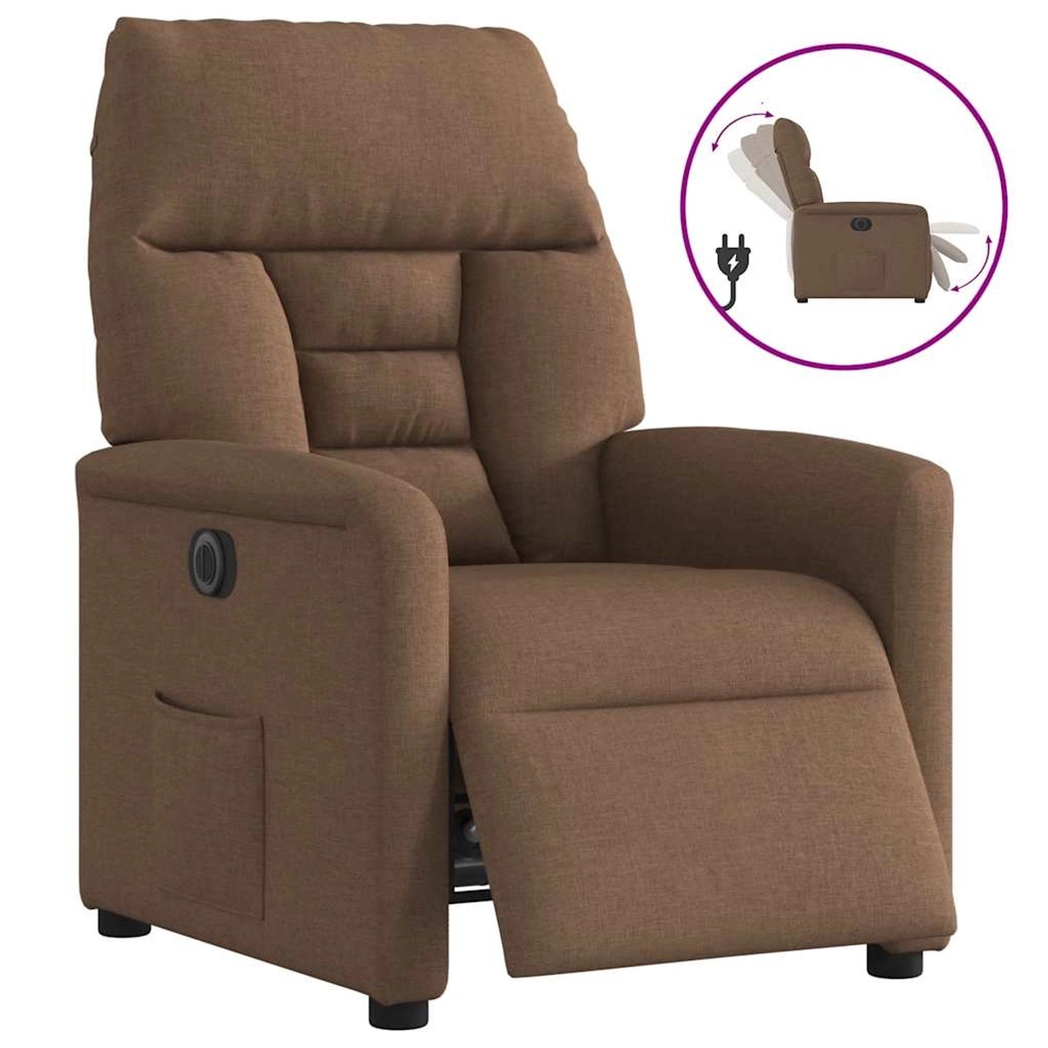 vidaXL Relaxsessel Elektrisch Braun Stoff 3303016 günstig online kaufen