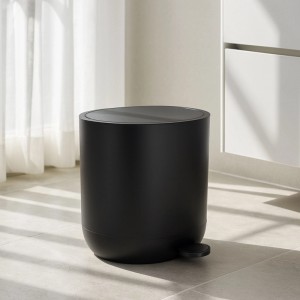 Relaxdays Mülleimer Kunststoff Schwarz Softclose 7 l 26 cm x 26 cm x 23 cm 0,8 kg