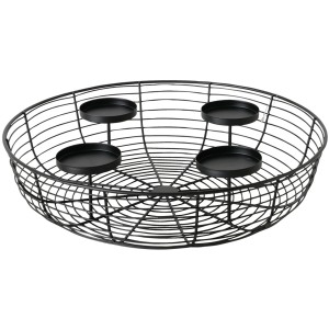 Schwarzer Boltze Kerzenleuchter Matilde aus Metall, moderne Weihnachtsdekoration.