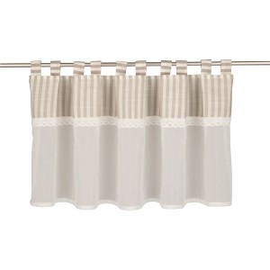 Graues Schlaufenpanneau Serafina von Neusser Collection, 45x135 cm, mit Streifen und Bordüre.