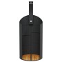 Schwarze vidaXL Gartendusche aus Rattan und Akazienholz, 100x100x241,5 cm.