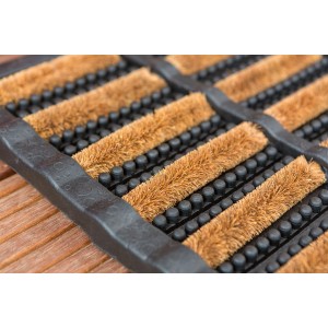 Astra Fußmatte Rimini, 40x60 cm, Design 001. Kokos- und Gummimatte für Innen- und Außenbereich.