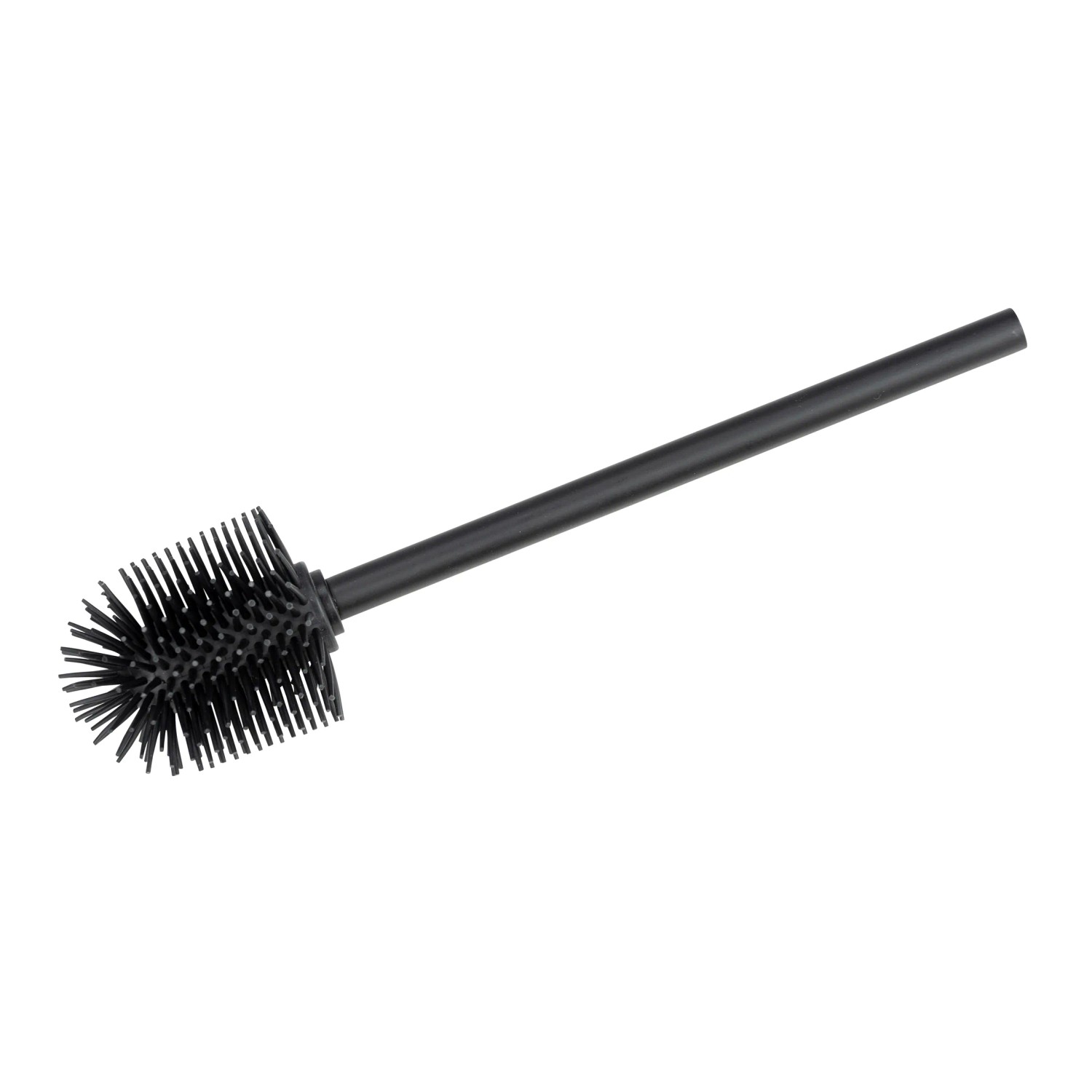 Wenko Ersatzbürste mit Edelstahlstiel Silikon Schwarz Ø 8 cm