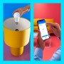 WiZ LED Lampe E27, 8W, tunable white, in Lampe eingesetzt und Steuerung per App.