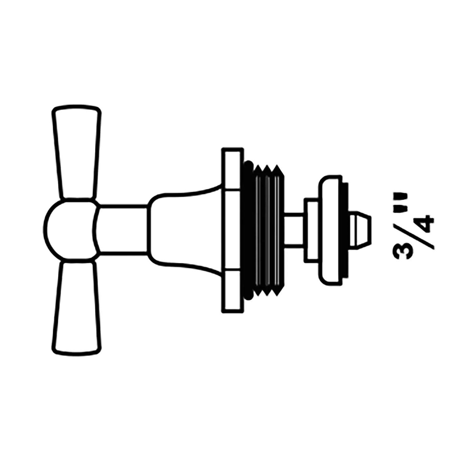 Kirchhoff Knebel-Oberteil aus Messing, 20 mm (3/4 Zoll), blank, für Armaturen.