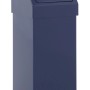 Blauer, eckiger Proregal Abfallbehälter Haiti aus Aluminium mit Push-Deckel, 55 Liter.