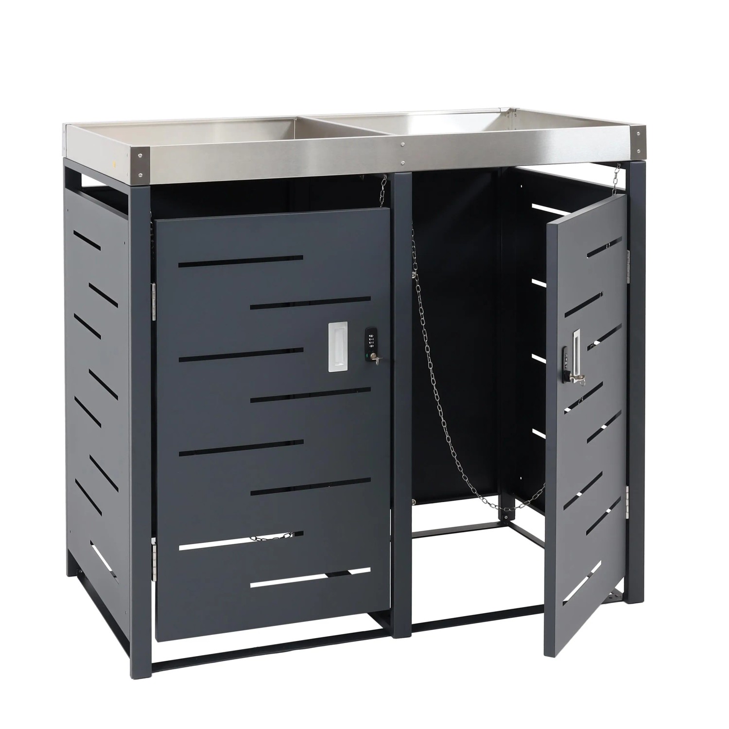 PROREGAL Mülltonnenbox 2er 110x115x62cm 80-240 Liter_8