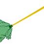 Fackelmann Fliegenklatsche in Froschform, grün mit gelbem Griff.