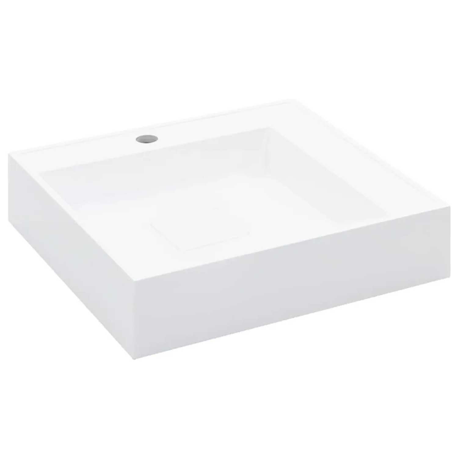 vidaXL Waschbecken 50 x 50 x 12,3 cm Mineralguss/Marmorguss Weiß 144071