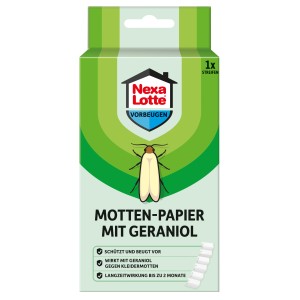 Nexa Lotte Mottenpapier mit Geraniol, 1 Stück. Schutz vor Kleidermotten für Kleiderschränke.