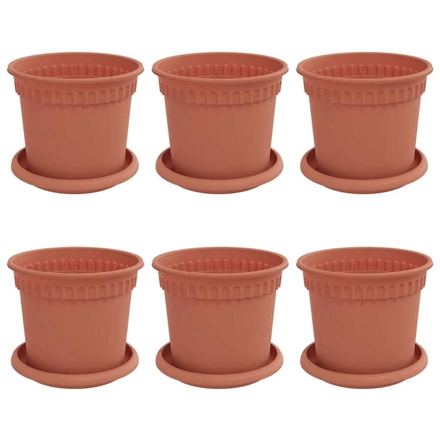 vidaXL Blumentöpfe 6 Stk Ziegelrot Ø 15 x 12 cm Kunststoff 3403255