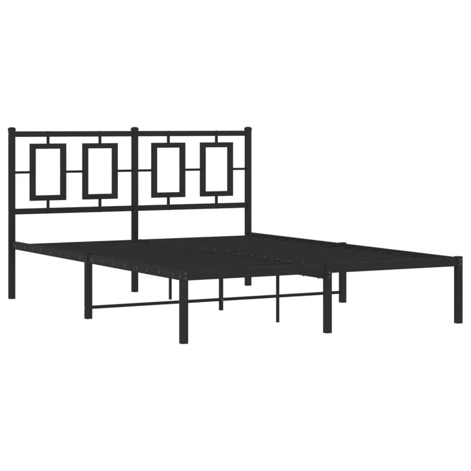 vidaXL Bettgestell mit Kopfteil Metall Schwarz 140x190 cm 374241 günstig online kaufen