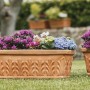Mein-Pflanztopf Mailand, 70 cm, Terrakotta Optik, Kunststoff Blumenkasten für Garten und Balkon.