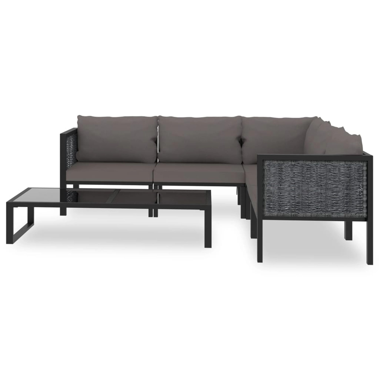 6-tlg. Garten-lounge-set Mit Auflagen Poly Rattan Anthrazit günstig online kaufen