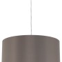 Eglo Pendelleuchte Maserlo, Cappuccino-farbener Stoffschirm, Nickel matt, 38cm Durchmesser.