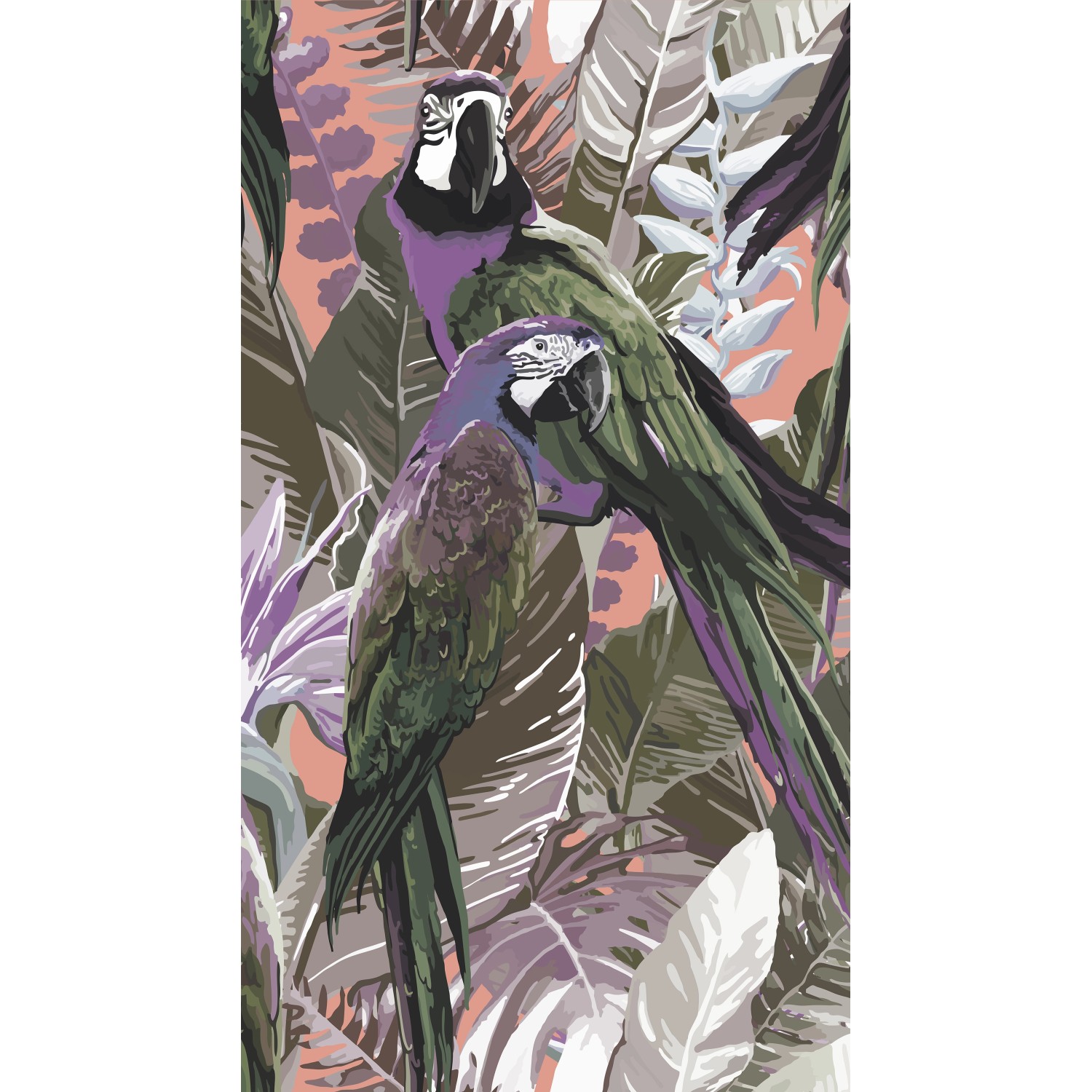 Erismann Digitaltapete Zooom Cheeky Parrots 270 cm x 150 cm Violett