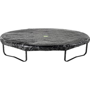 Schwarze EXIT Trampolin Abdeckplane D366cm zum Schutz vor Wind und Wetter.