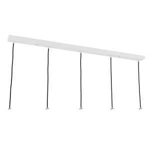 Weißer Orion Lightstyle Deckenbaldachin mit 5 Auslässen für Lampen und Leuchten.