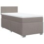 vidaXL Boxspringbett Taupe (90x200 cm) mit Matratze und Kopfteil.