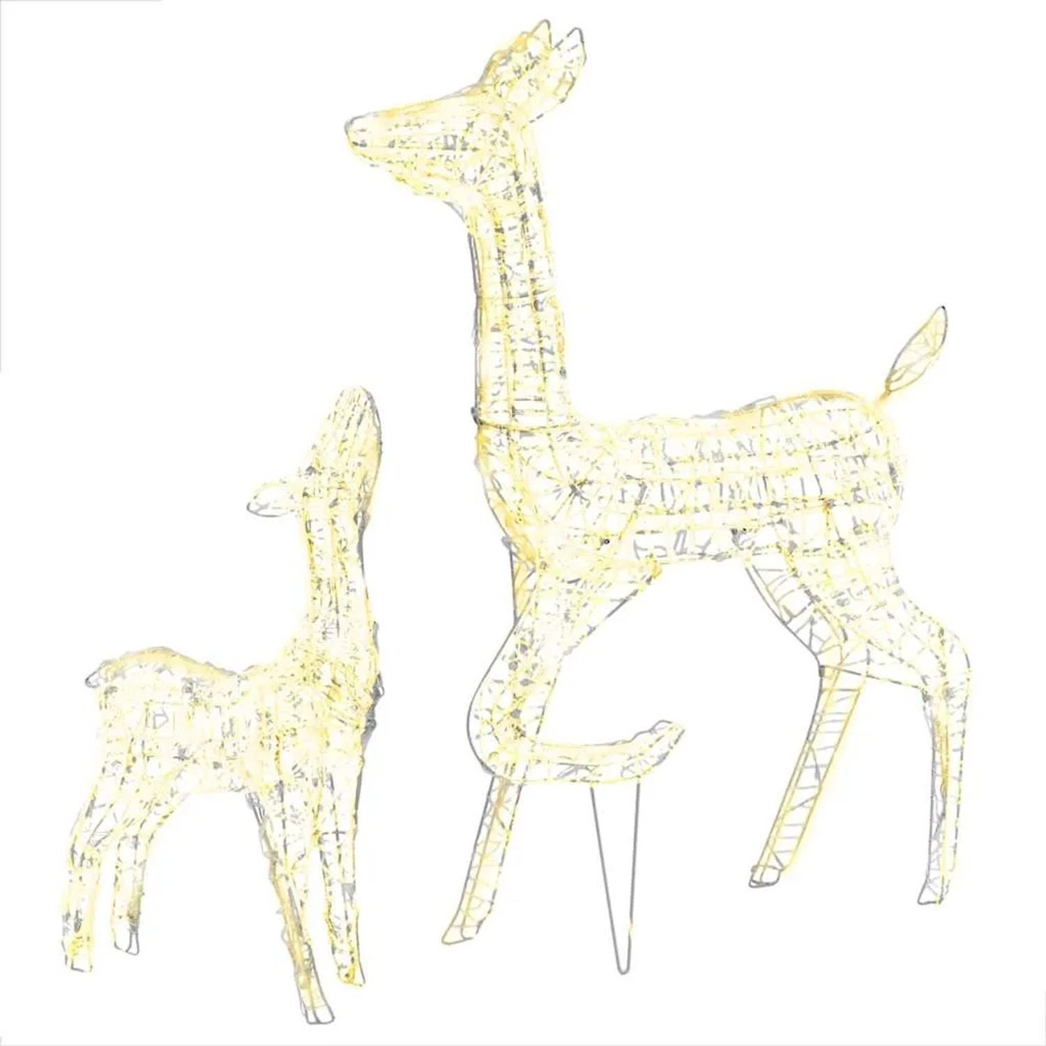 vidaXL LED-Rentier-Familie Weihnachtsdeko Acryl 160 LED Warmweiß 329789