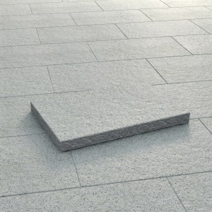 Terrassenplatte Mailand, wassergestrahlt, weiß-schwarz, 60x40x5 cm. Betonplatte für Terrasse und Garten.