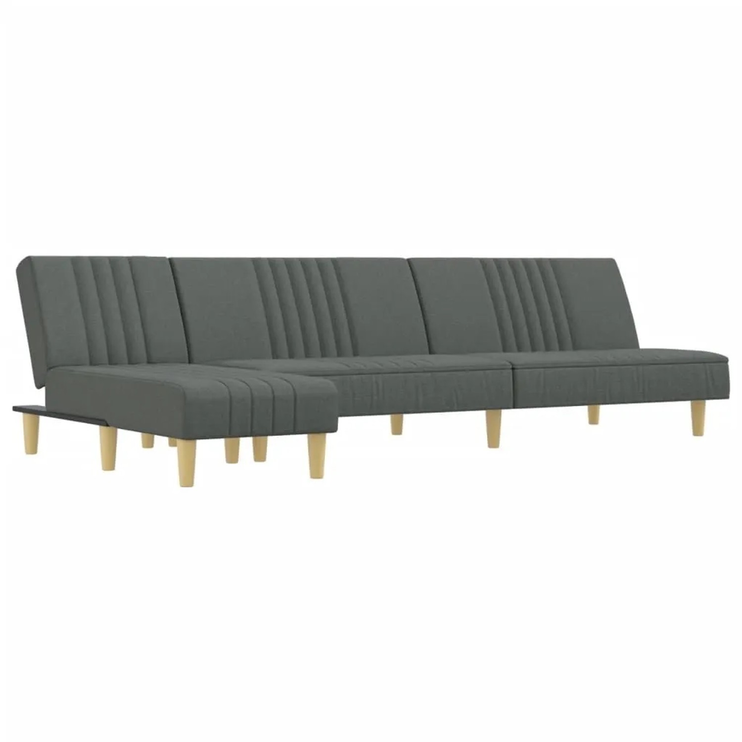 vidaXL Schlafsofa in L-Form Dunkelgrau 255x140x70 cm Stoff 3157236 günstig online kaufen