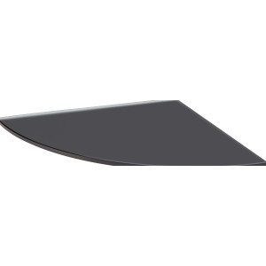 Schwarzes Glasregal Bransley, 25x25cm, für die platzsparende Eckmontage.