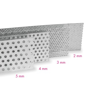 Siebe für EBERTH Getreidemühle mit verschiedenen Lochgrößen (2, 3, 4, 5 mm).