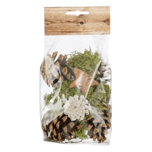 Mica Decorations Potpourri Zapfen & Moos Mischung, 100g, grün-braun, im Beutel für Deko und Kränze.