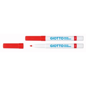 Giotto Decor Materials Dekormarker, rote Stifte mit Kappe und Spitze, geeignet zum Dekorieren von Oberflächen.
