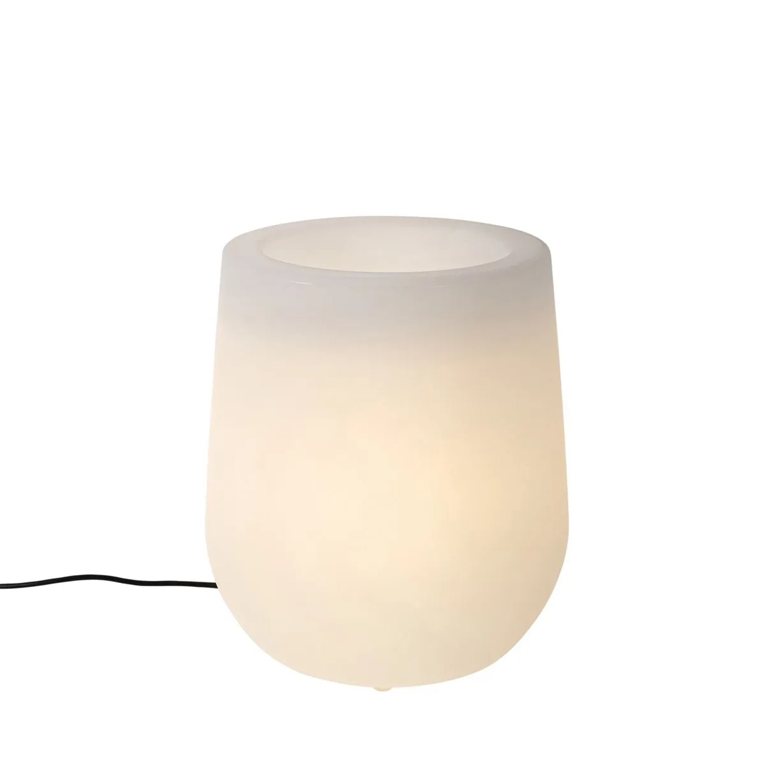 Qazqa Außenstehleuchte Blumentopf Weiß IP44 Blumentopf