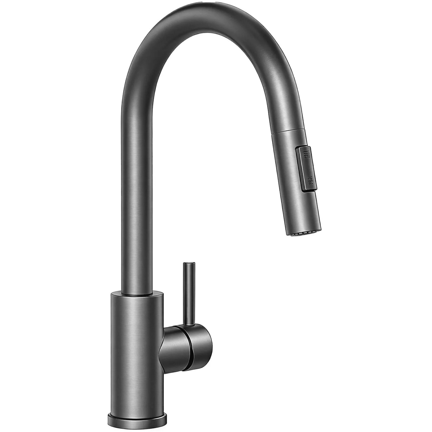 AICA Spültischarmatur Ausziehbar Säulenbrause Wasserhahn Küche Hochdruck Mischbatterie Küchenarmatur Metallic Grau