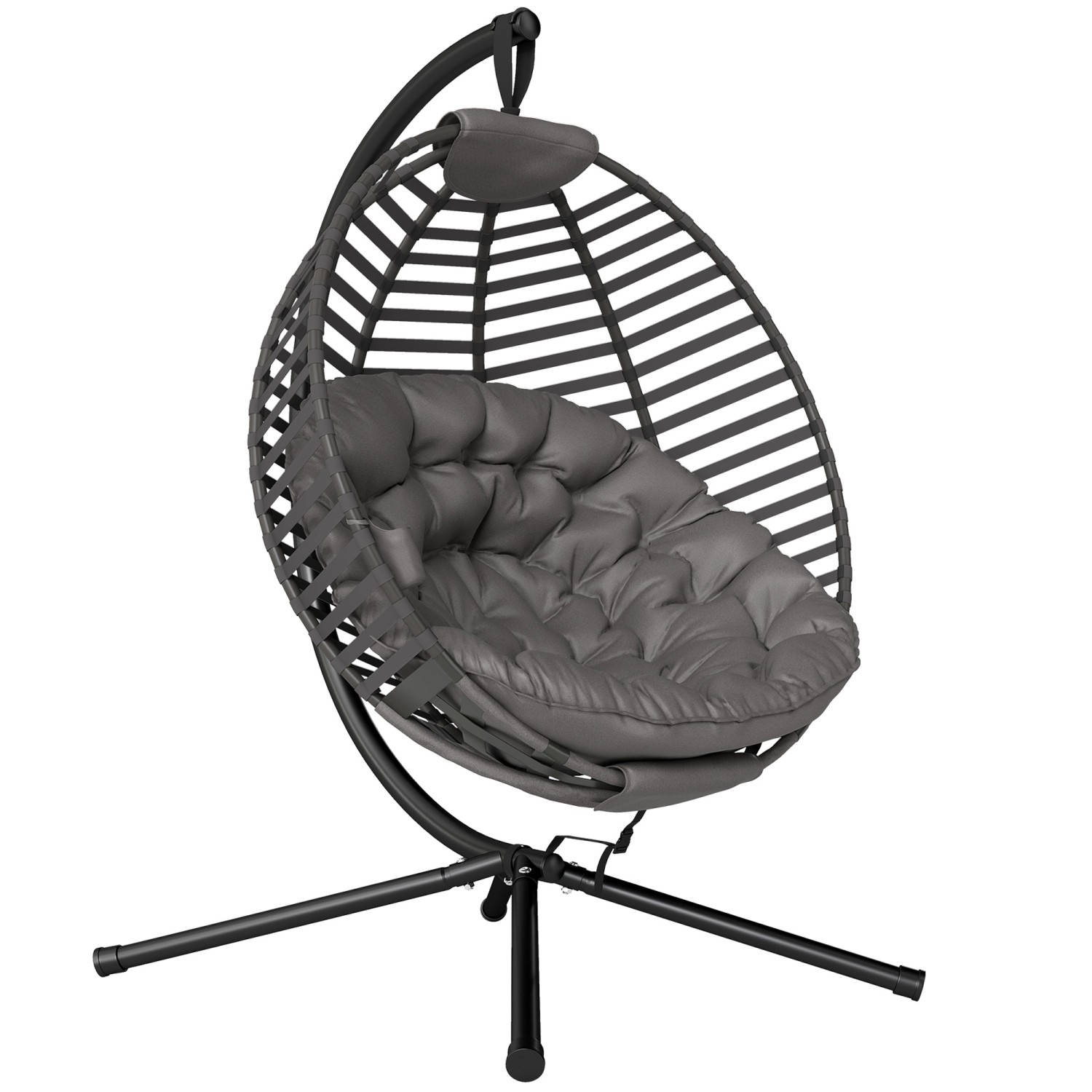 Outsunny Hängesessel Stahl  Polyester  Kunststoff-Baumwolle 126L x 118B x 1 günstig online kaufen