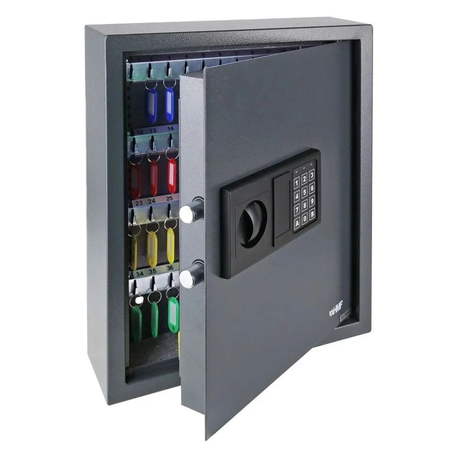 HMF 2071-11 Schlüsseltresor Zahlenschloss 71 Haken  46 x 36 x 12 cm Anthrazit