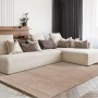 MeGusta Kurzflor Teppich Uni Klassisch Taupe, 160x230 cm im Wohnzimmer.