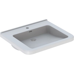 Barrierefreies Geberit Renova Comfort Waschbecken, 65 cm, mit KeraTect Beschichtung.