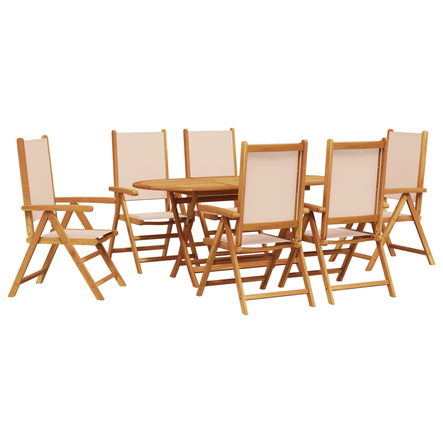 vidaXL 7-Teiliges Garten Esstischset Beige aus Solidem Akazienholz 3375749 günstig online kaufen