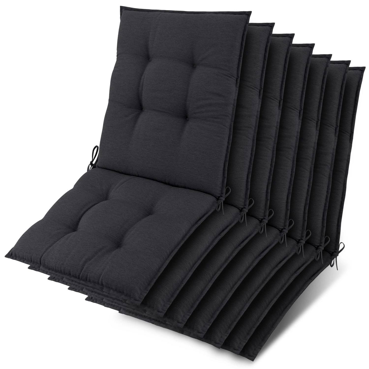 Beautissu 7x Niederlehner Sun-NL Auflage 100x50x8cm Anthrazit