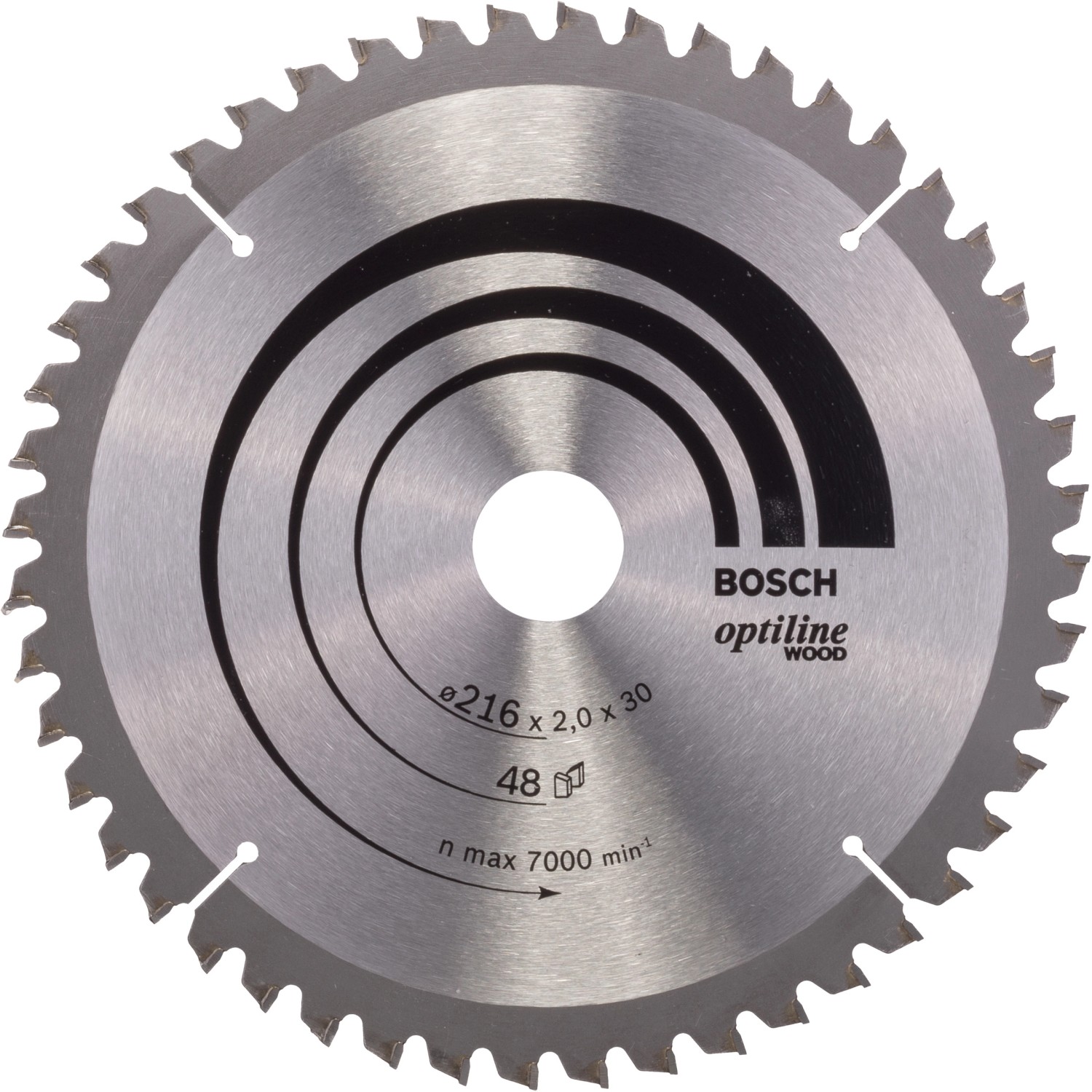 Bosch Kreissägeblatt Optiline Wood 216 mm x 2 mm x 30 mm 48 Zähne