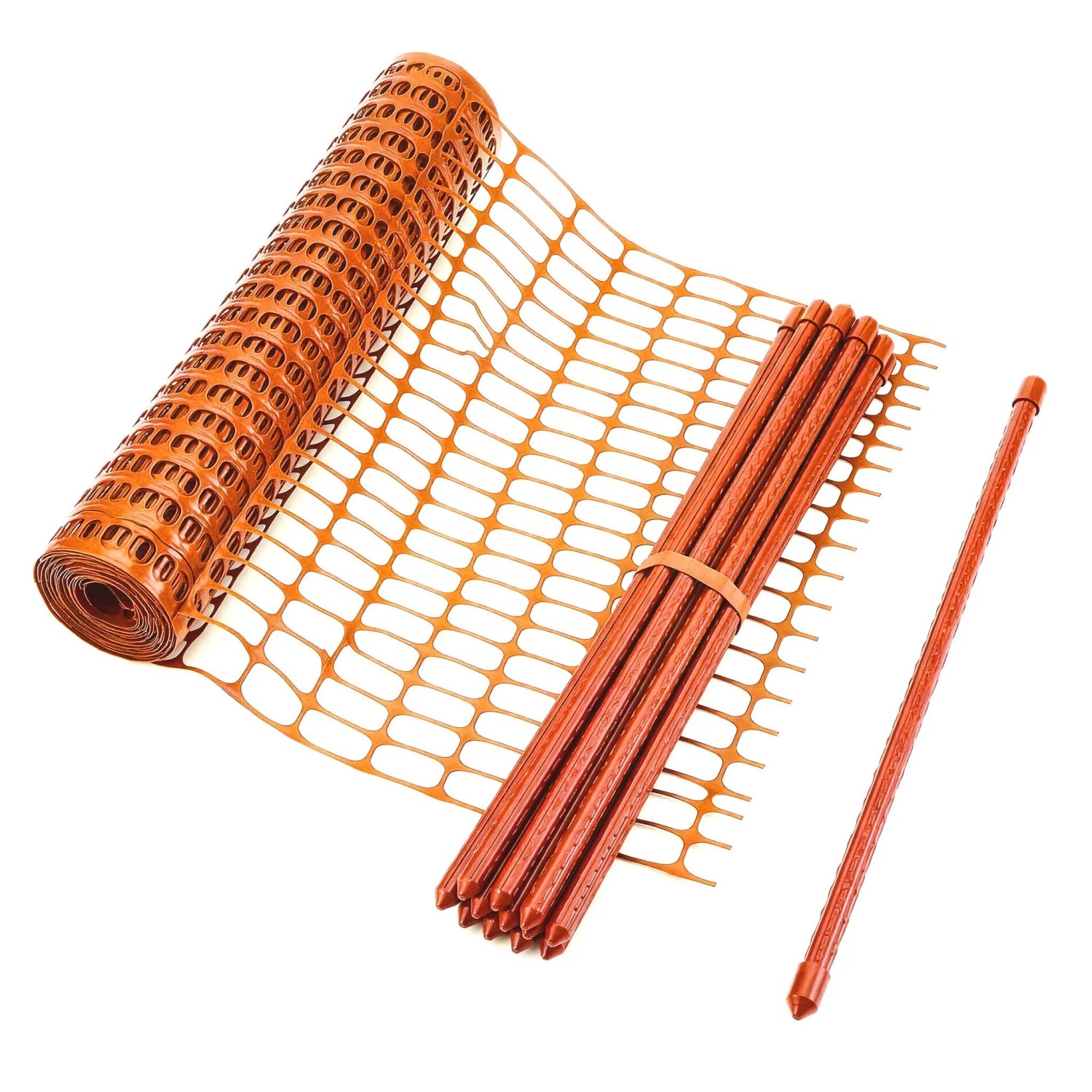 Floordirekt Absperrzaun Chester Set Inkl. 20 Zaunpfosten und Kabelbinder 30 m Orange
