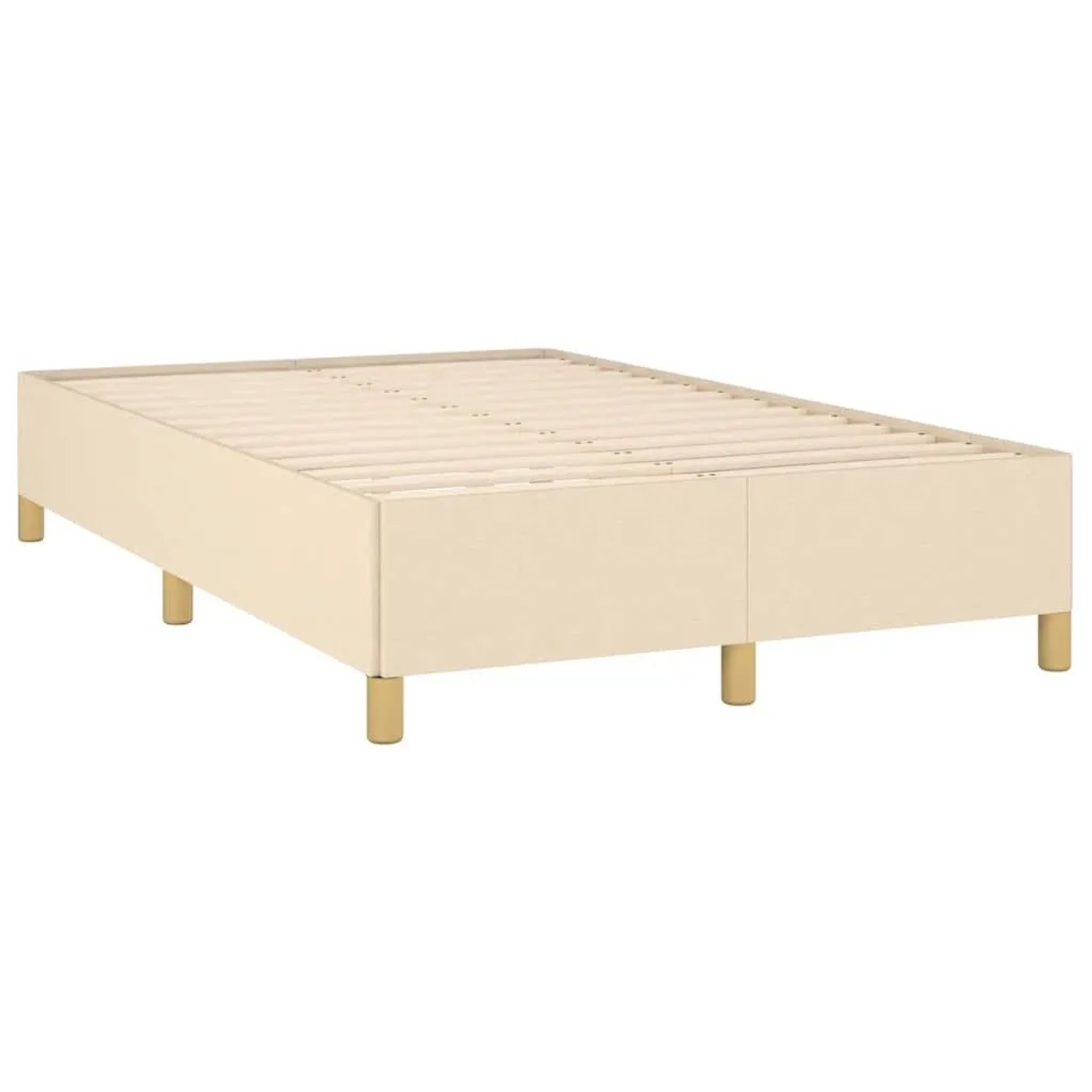 vidaXL Bettgestell ohne Matratze Creme 120x190 cm Stoff 379520
