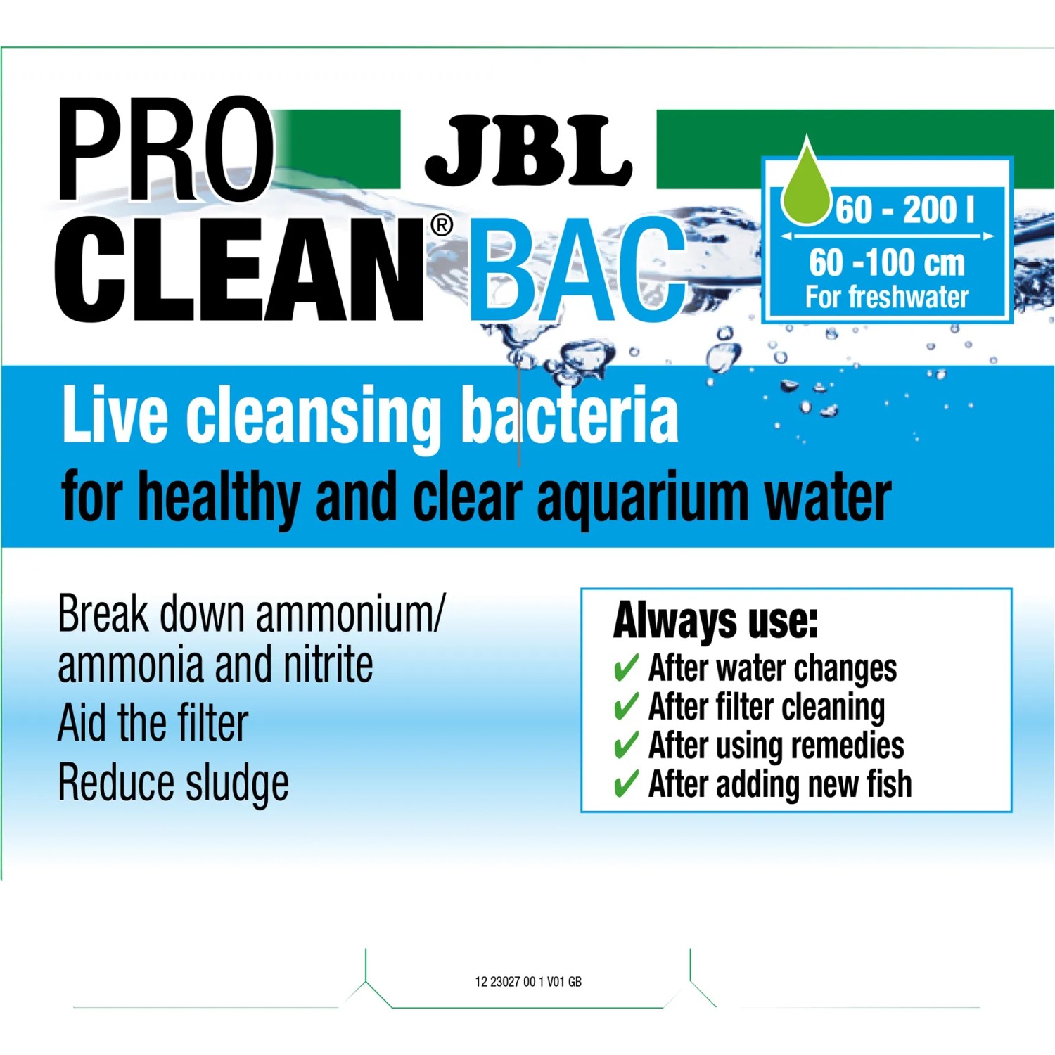 JBL ProClean Bac Reinigungsbakterien für Aquarien von 60-200 l. Für klares, gesundes Wasser.